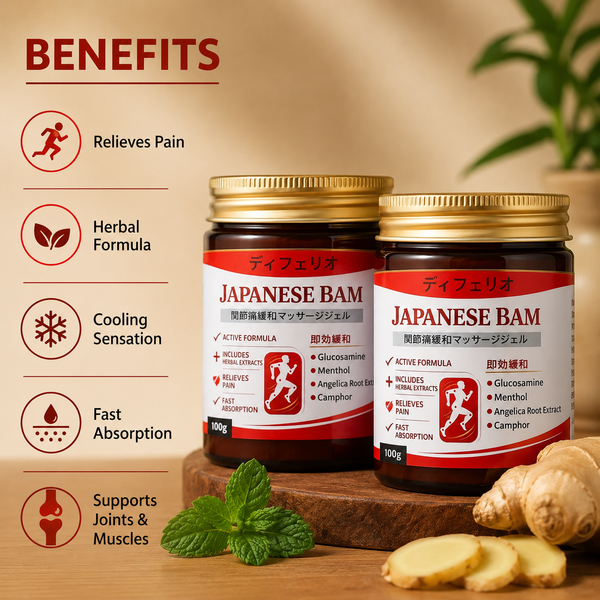 Japanese Bam Pain Relief Cream (Pack of 2 × 100g)
