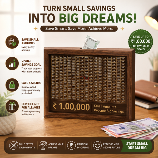 Premium Wooden Money Saving Box