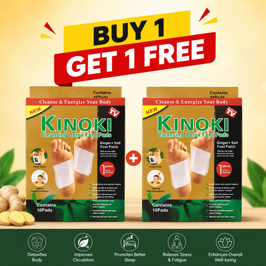 Kinoki Cleansing Detox Foot Pads – Natural Foot Patch for Relaxation, Foot Care & Overnight Wellness | 10 Pads | Buy 1 Get 1 Free