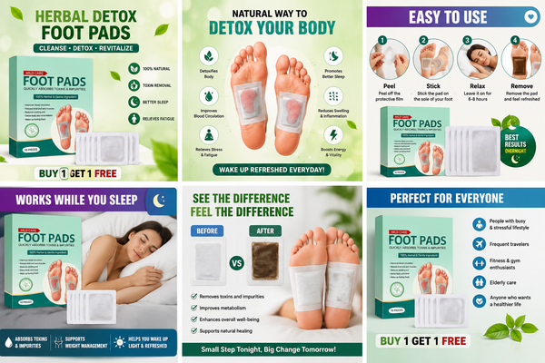 Mild Care Herbal Detox Foot Pads (10 Pieces) Buy 1 Get 1 Free